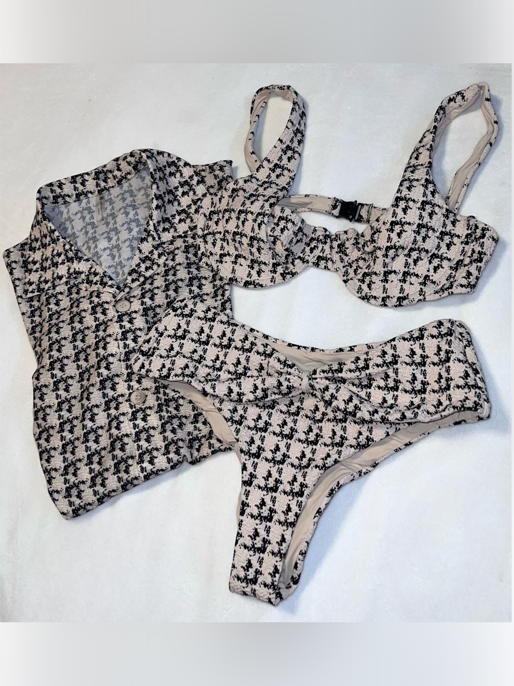 Bundle of Devon Windsor Houndstooth - Bikini Set and Cover Up